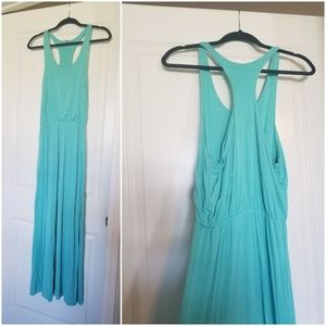 Baby Blue Cotton Racerback Midi Dress